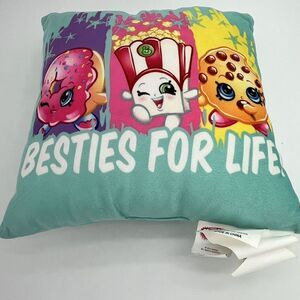SHOPKINS COLLECTABLE MOOSE BRAND THROW PILLOW "besties for life" 2013 Small